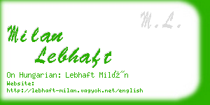 milan lebhaft business card